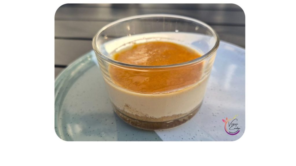 cheese cake allégé en verrine avec sa compote d'abricot maison
